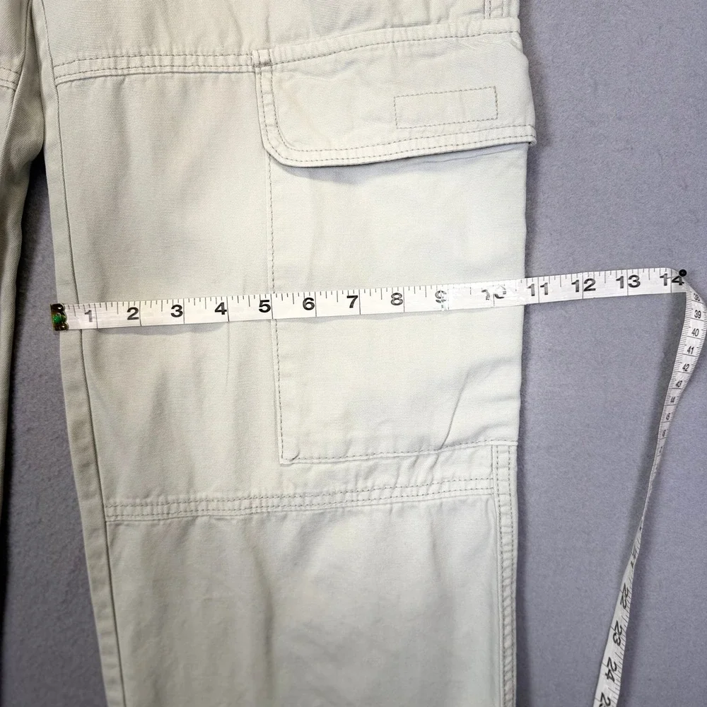 Y2K 90s Girls Light Mint Green Wide Leg Cargo Pants Size S Gorpcore Stretwear